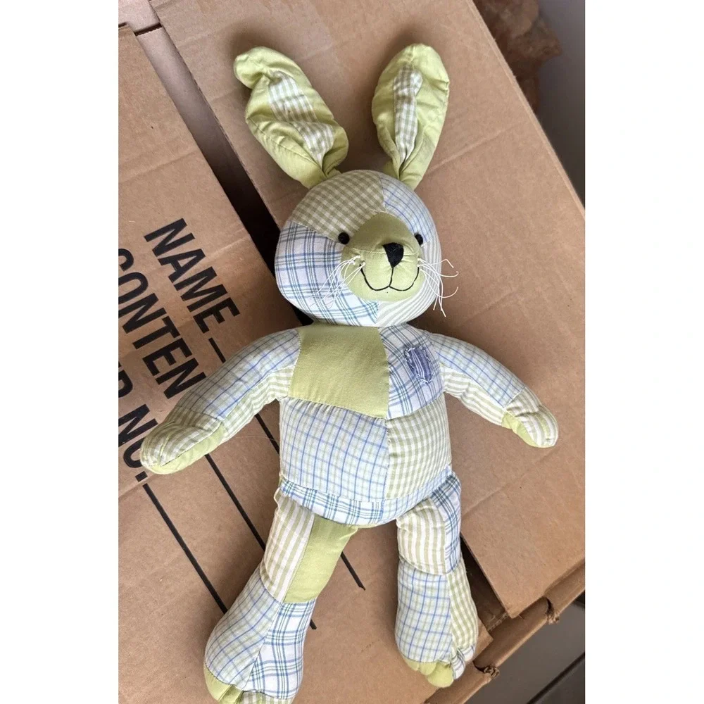 Pottery Barn Kids Bunny Rabbit Cotton Stuffed Animal Toy Patchwork 16